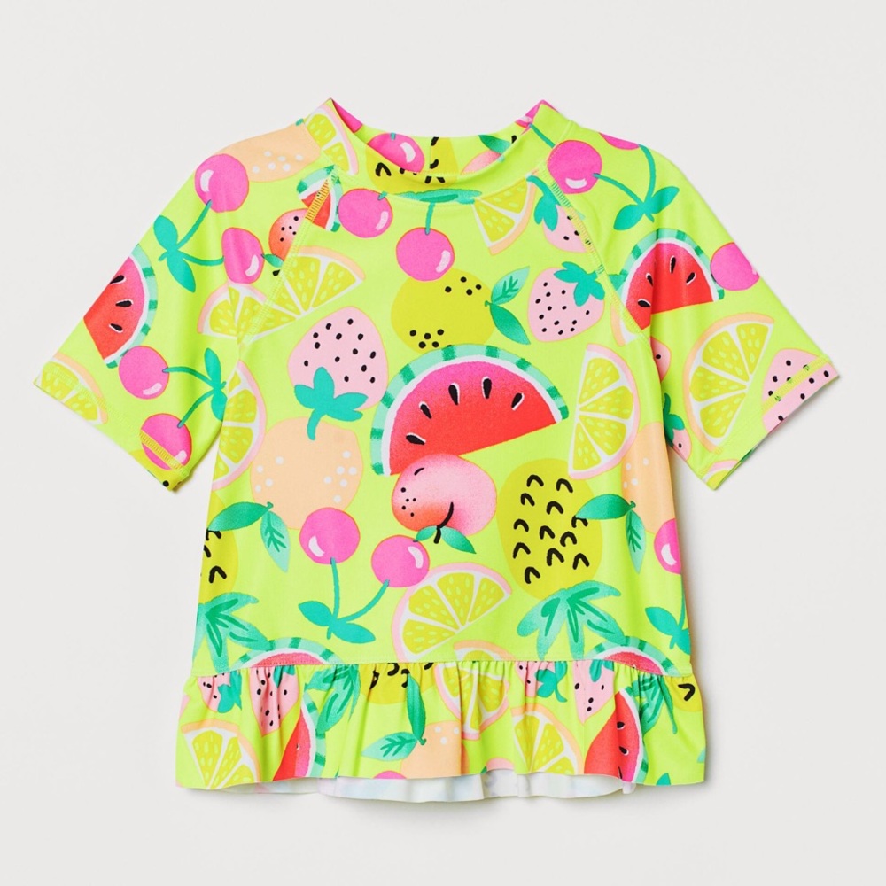 H&M. Toddler girl fruit rash guard. Size 2-4. EUC
